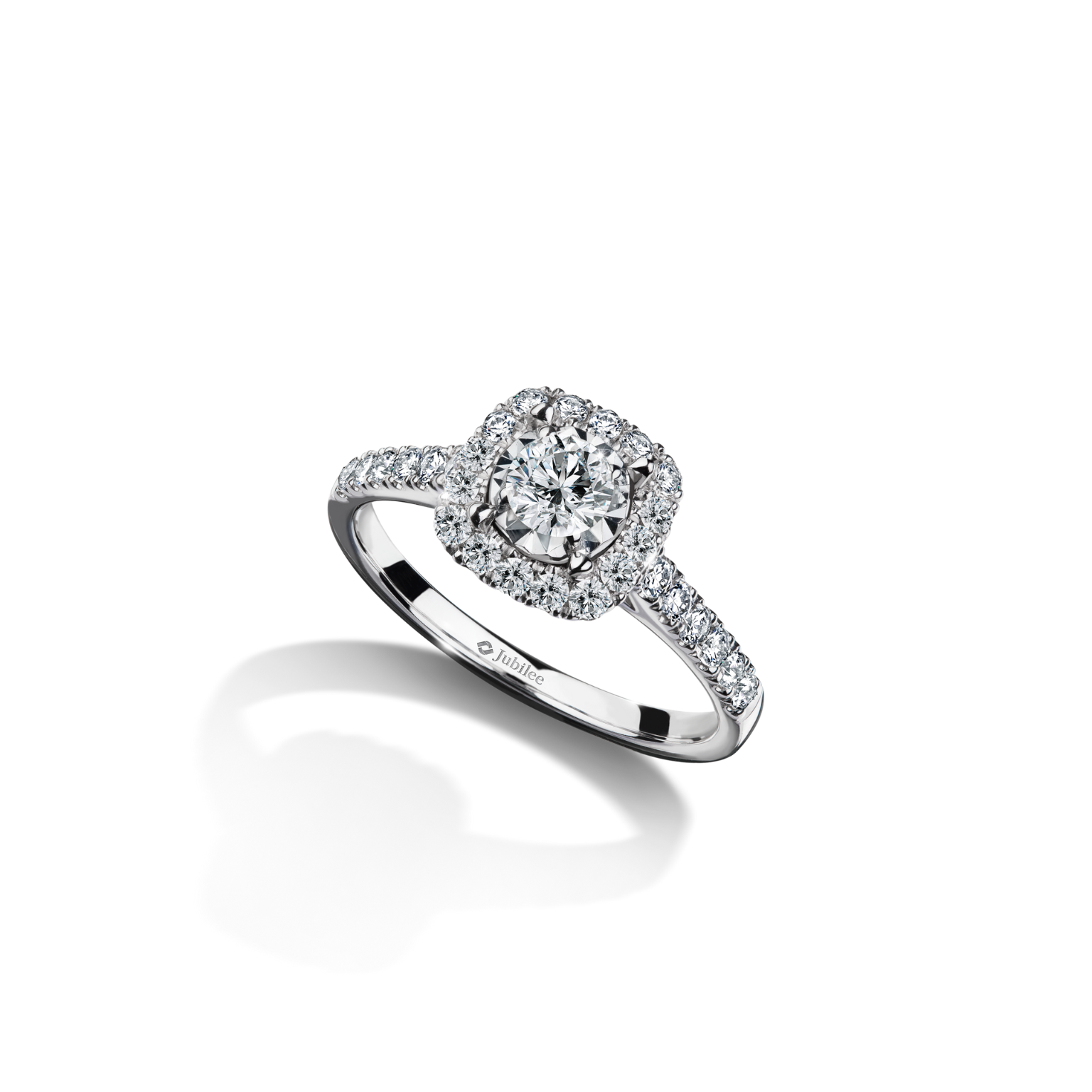 แหวนเพชร Square Halo Diamond Ring