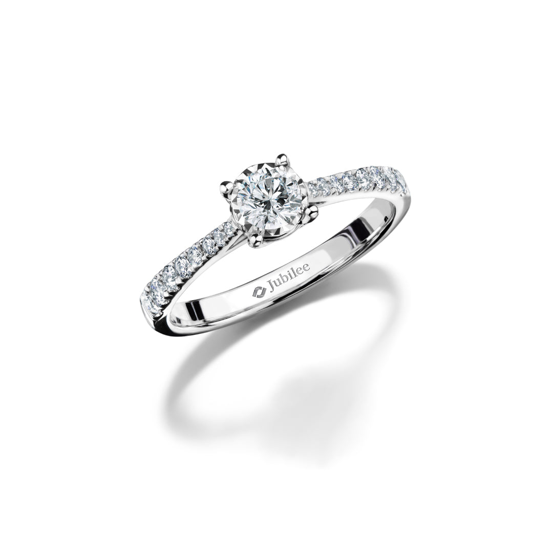 แหวนเพชร Cordial Compass Pave Solitaire Ring