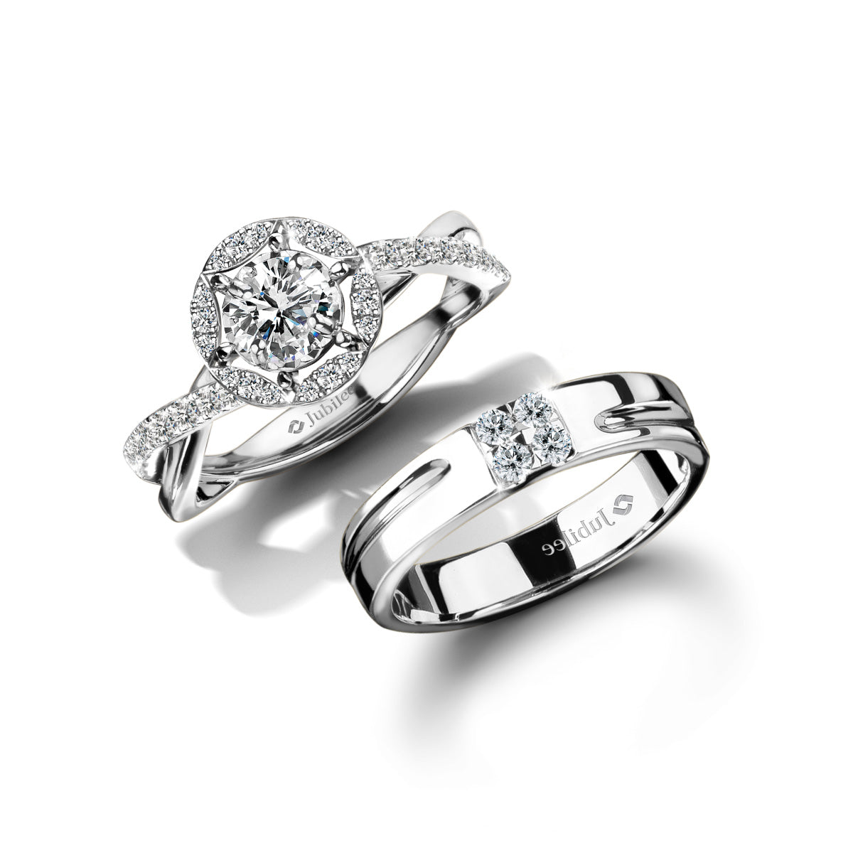 Sparkle Twist Halo Ring &amp; Lifestyle Square Power Ring