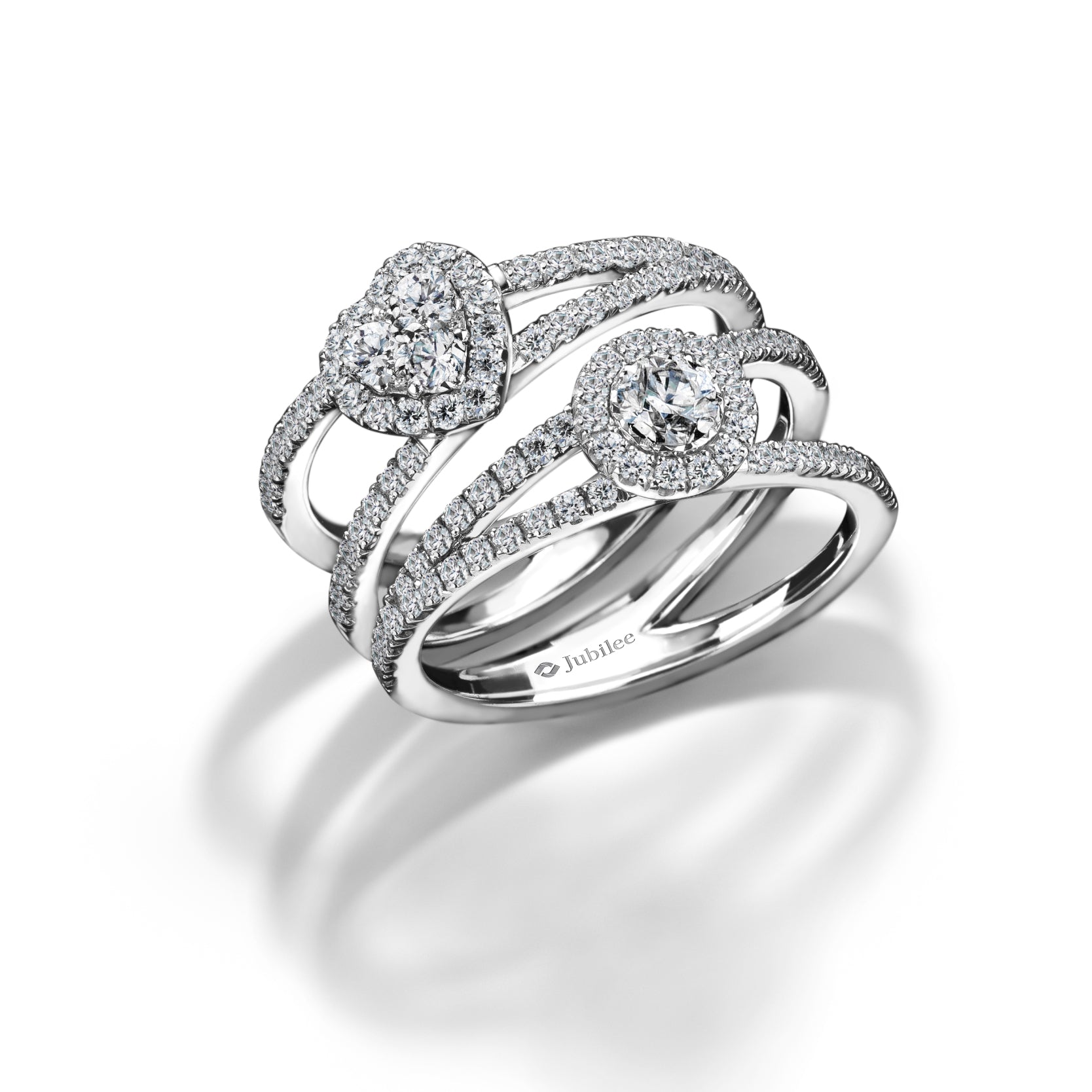 แหวนเพชร The Warmth of Heart Halo Twisted Diamond Ring