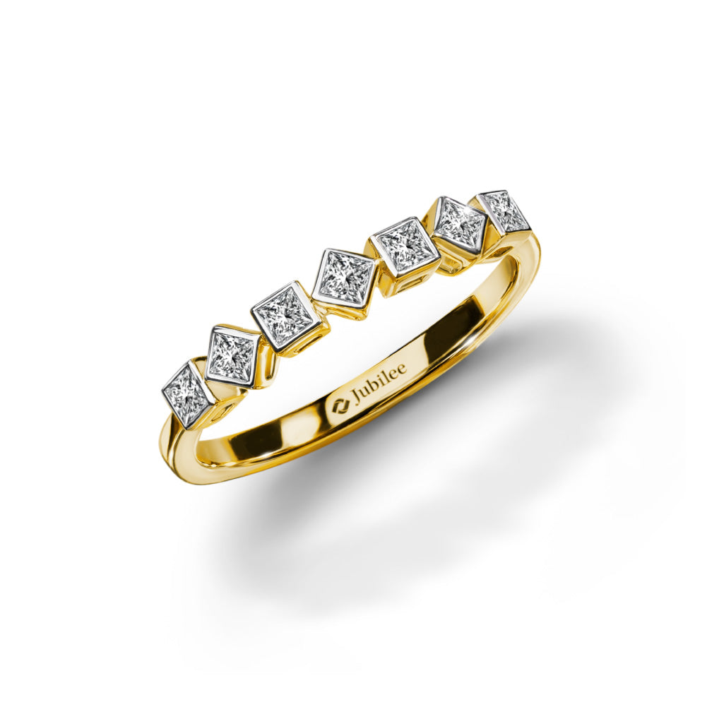 Princess Cut Diamond Line Ring