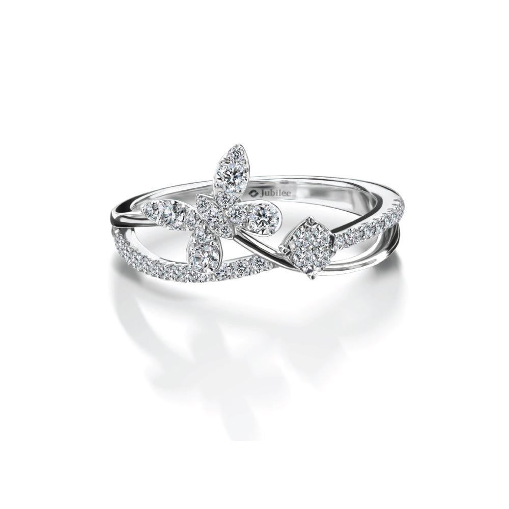 แหวนเพชร GENTLE BUTTERFLY CROSS RING