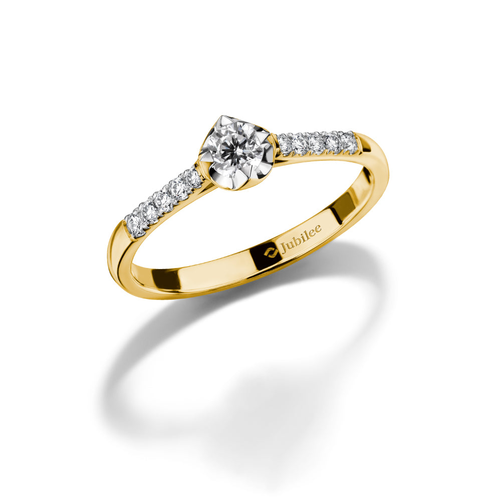 Solitaire Contemporary Line Ring