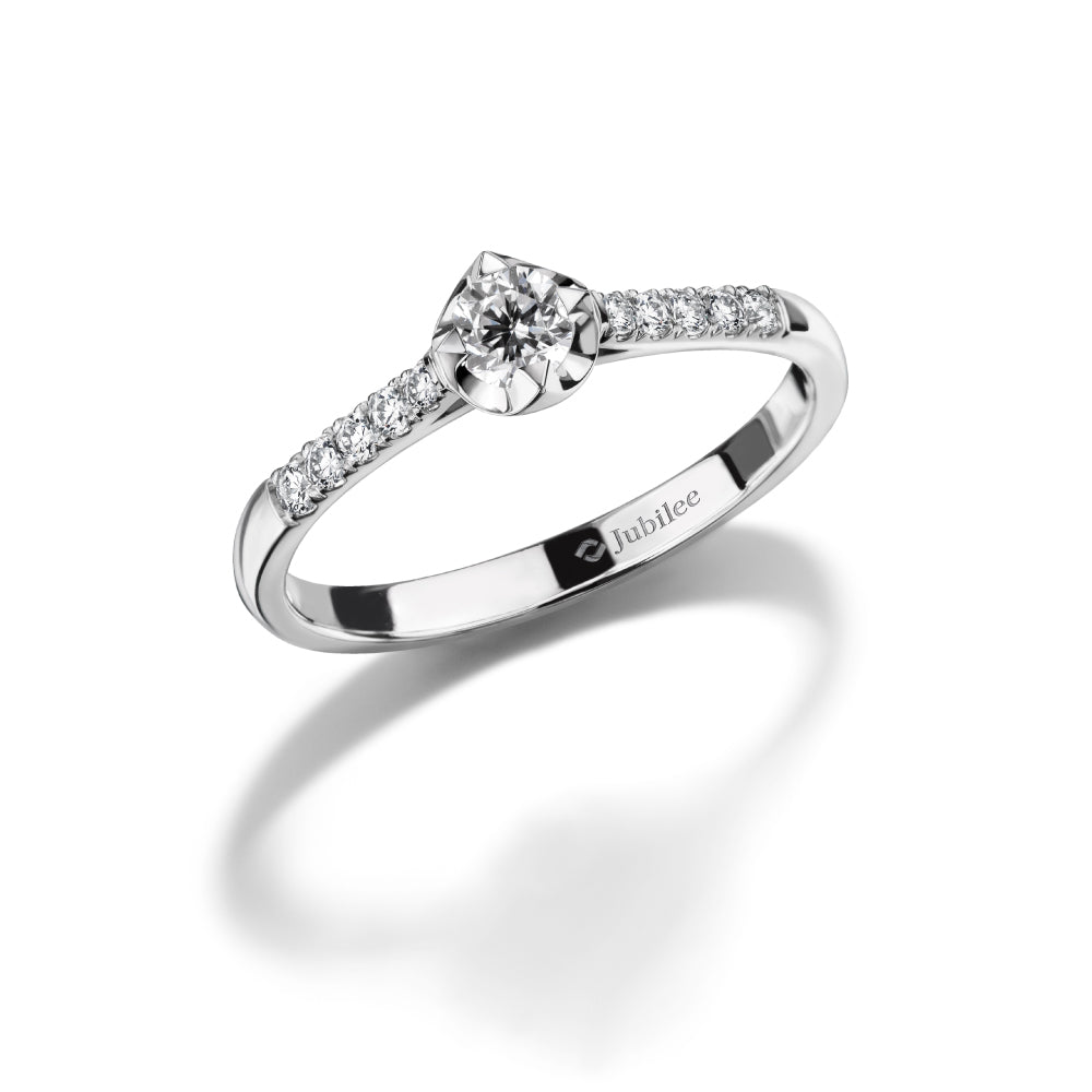 แหวนเพชร Solitaire Contemporary Line Ring