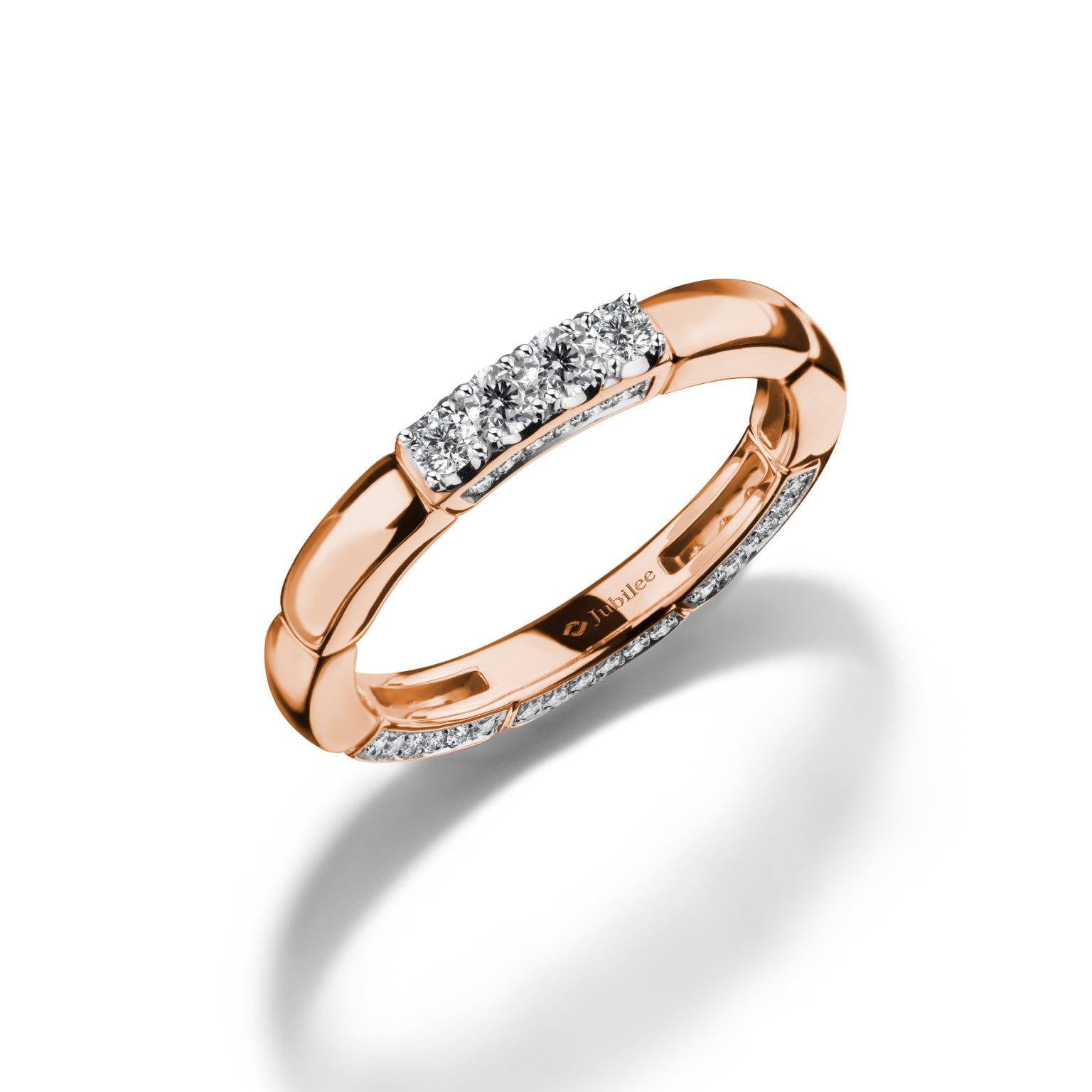 Lumiere Brique Dual Accent Band Diamond Ring