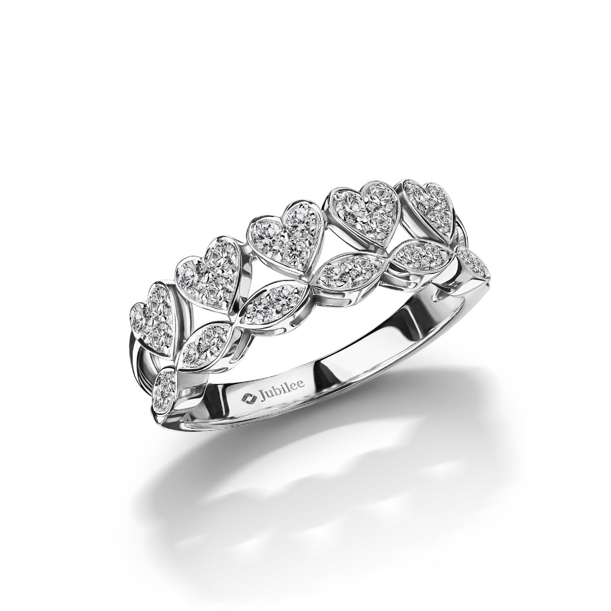 แหวนเพชร Love Blooming Hearts Crown Ring