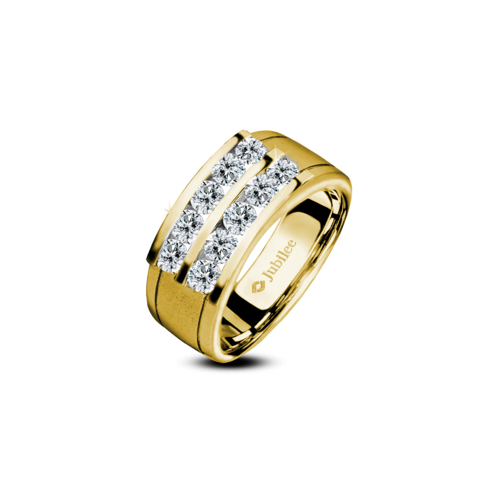 แหวนเพชร Double Diamond Line Channel Band Ring