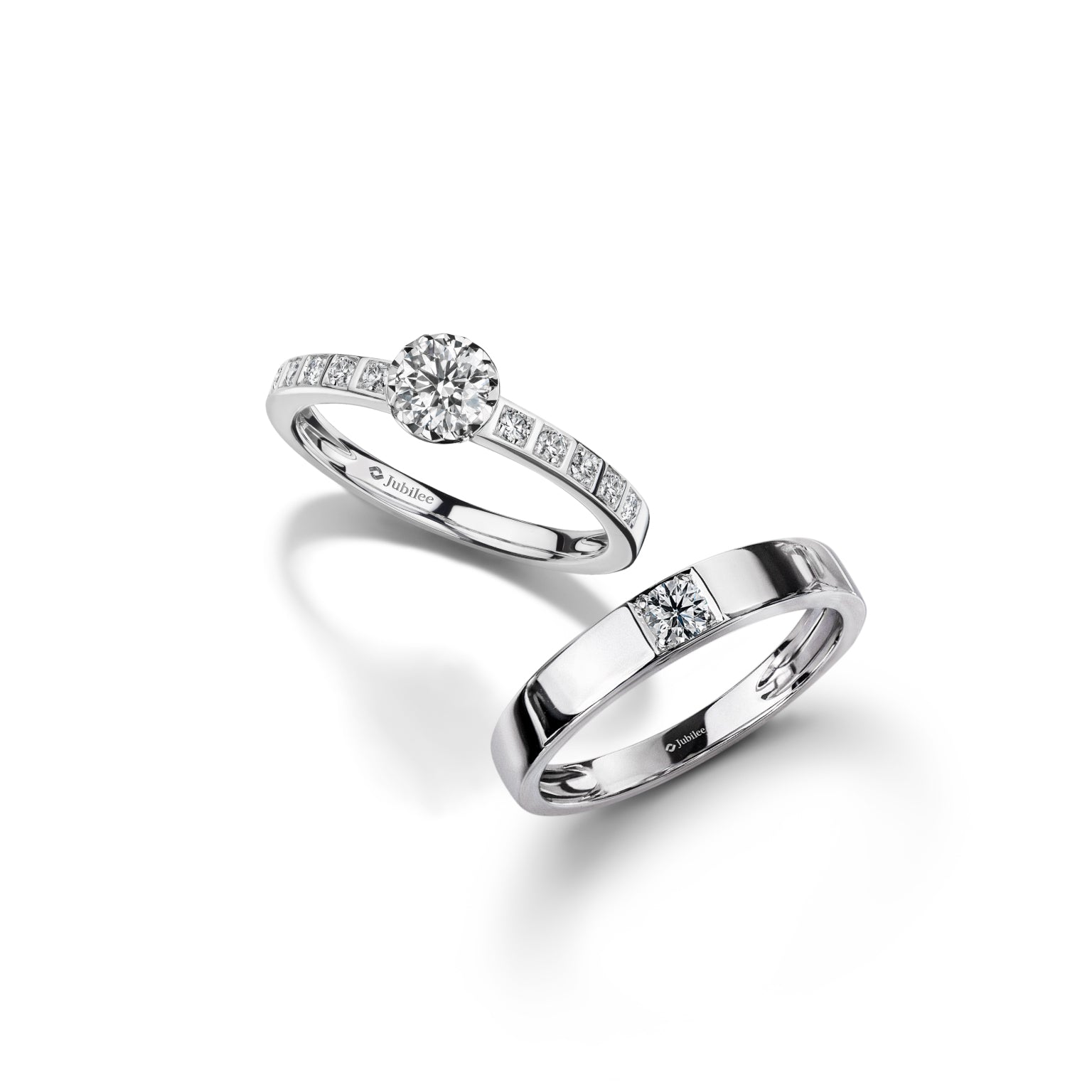 แหวนเพชร Delicate Solitaire Shimmer Ring & Padriac Diamond Ring