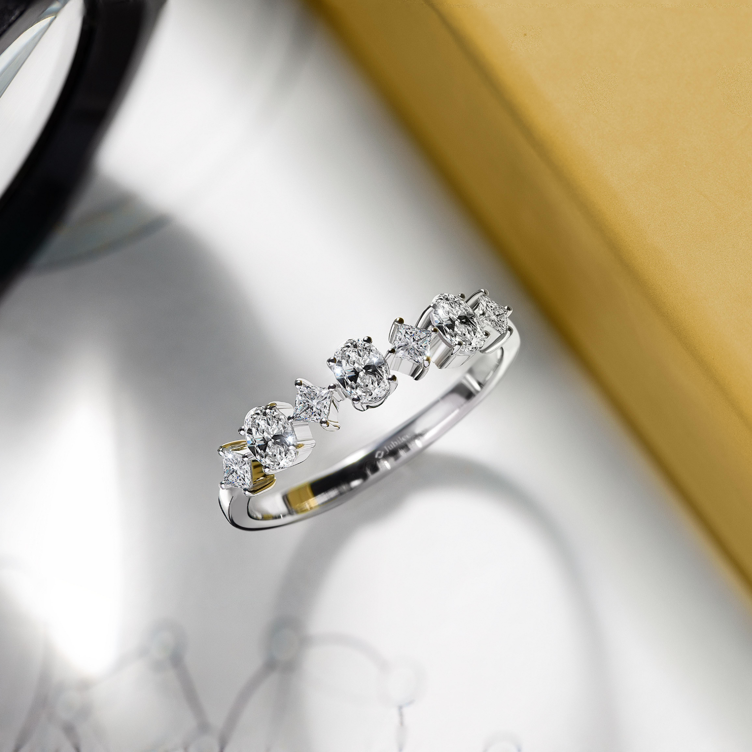 The Promise Oval with Princess Diamond Shape Ring