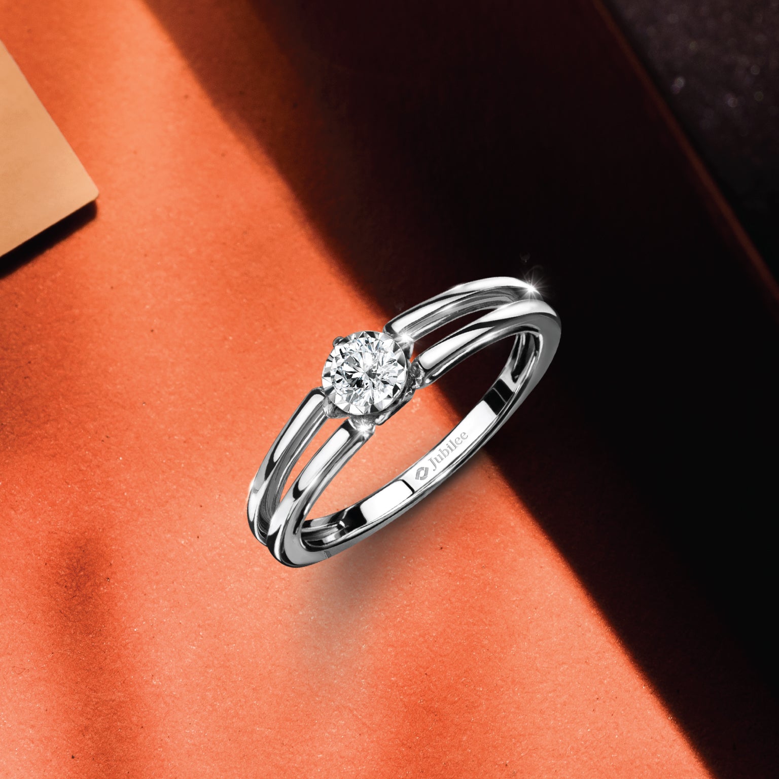 Shadows Split Shank Solitaire Ring